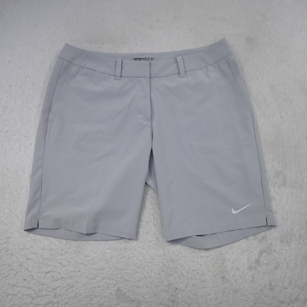 Nike Golf Shorts Women 8 Gray Dri-Fit‎ Stretch Performance Athletic Shorts